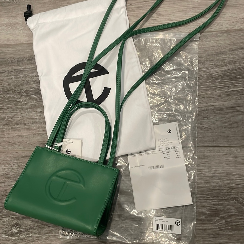Leaf Green Telfar shopping bag